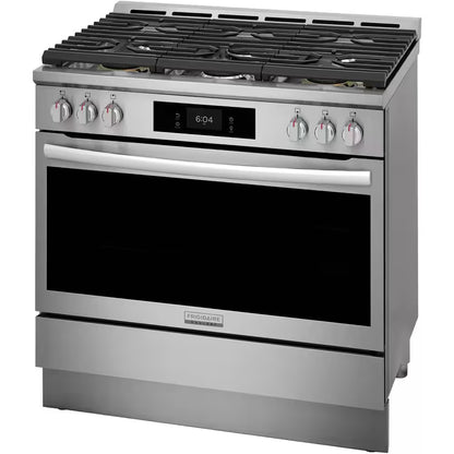 Gallery 36 In. 6-Burner Slide-In Dual Fuel Range in Stainless Steel with Total Convection and Air Fry