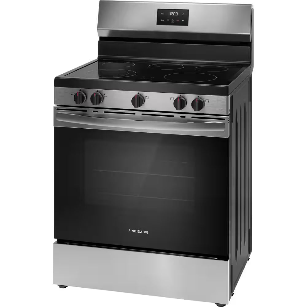 30 In. 5 Burner Element Freestanding Electric Range in Stainless Steel with Dual Expandable Element and Quick Boil