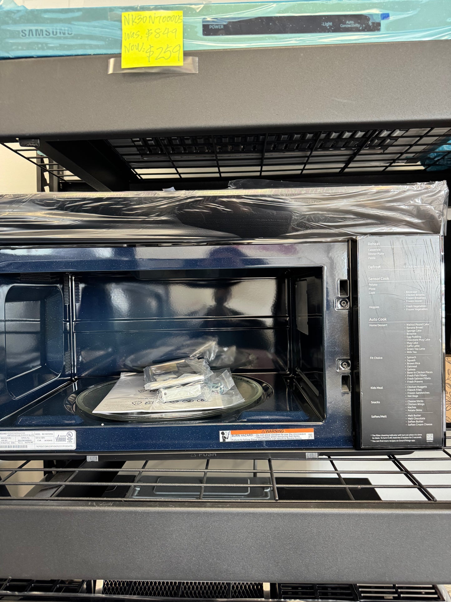 Samsung Bespoke Smart 2.1 cu . ft. Over- the - Range Microwave