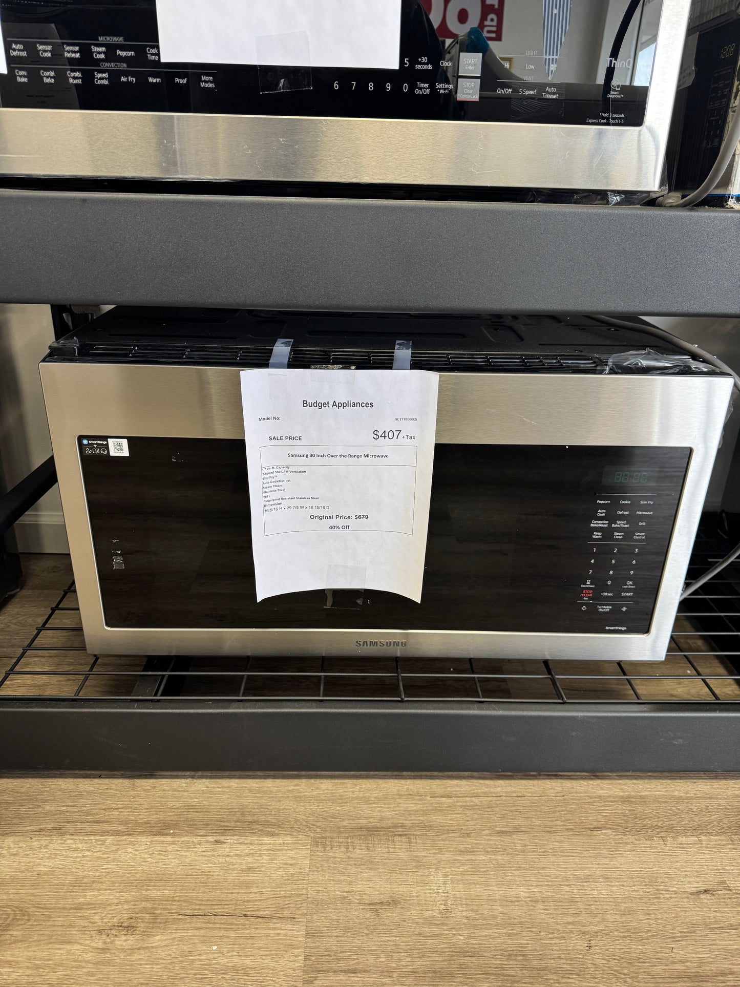 Samsung 30 Inch Over the Range Microwave