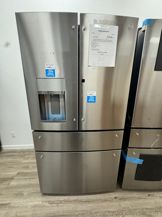GE Profile Energy Star 27.9 Cu. Ft . Smart Fingerprint Resistant 4- Door French - Door Refrigerator With Door In Door