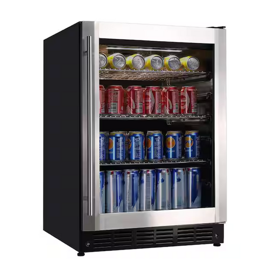 Vissani 23.4 in. 50 Bottle, 154 Can, Wine and Beverage Cooler with Stainless Steel Door