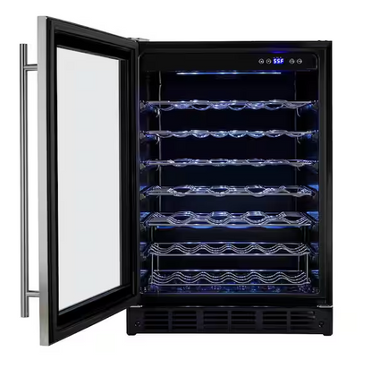 Vissani 23.4 in. 50 Bottle, 154 Can, Wine and Beverage Cooler with Stainless Steel Door