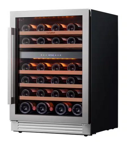 Ca'Lefort 24 in. Dual Zone 46-Bottles Built-In Wine Cooler Refrigerator in Stainless Steel Frost-Free Touch Panel