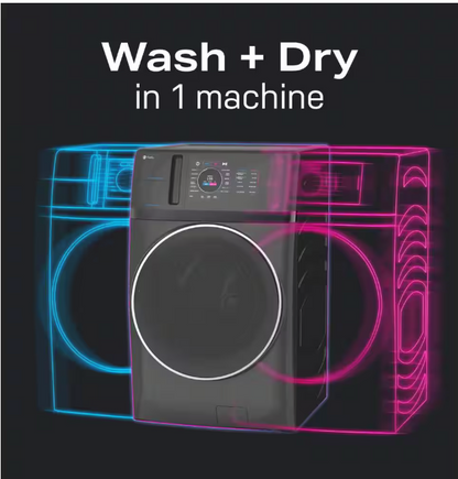 GE Profile 4.8 cu. ft. Smart UltraFast Electric Washer & Dryer Combo in Carbon Graphite with Ventless Heat Pump Technology