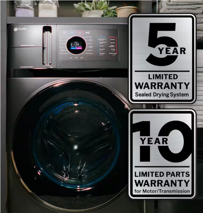 GE Profile 4.8 cu. ft. Smart UltraFast Electric Washer & Dryer Combo in Carbon Graphite with Ventless Heat Pump Technology