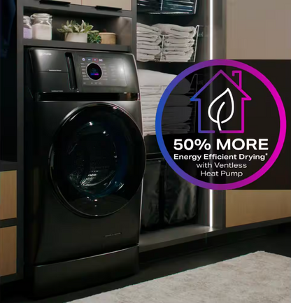 GE Profile 4.8 cu. ft. Smart UltraFast Electric Washer & Dryer Combo in Carbon Graphite with Ventless Heat Pump Technology