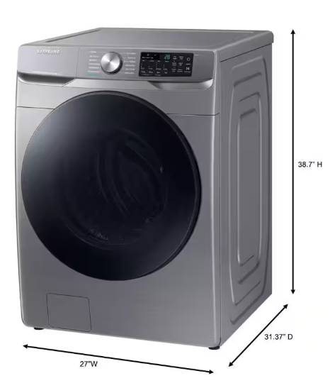 Samsung 4.5 cu. ft. Smart High-Efficiency Front Load Washer with Super Speed in Platinum
