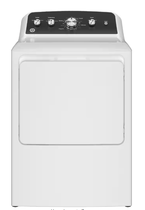 GE 7.2 cu. ft. vented Electric Dryer in White with Auto Dry and Extended Tumble