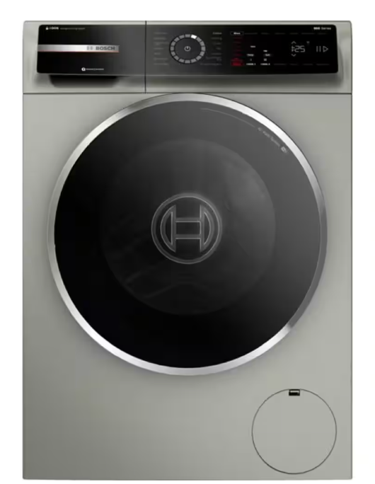 Bosch 800 Series 24 in. 2.4 cu. ft. Smart Stackable Front Load Compact Washer in Pearl Steel, ENERGY STAR