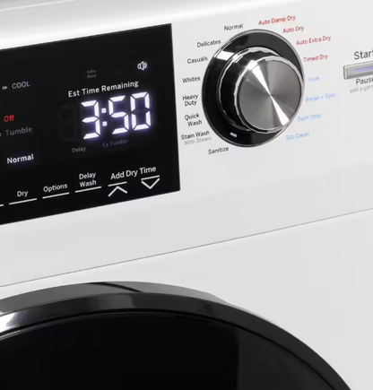 GE 2.4 cu. ft. Compact White 120-Volt Ventless Electric All-in-One Washer Dryer Combo
