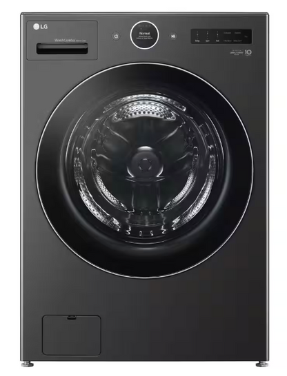 LG 5.0 cu. ft. Mega Capacity Smart Front Load Electric All-in-One Washer Dryer Combo with TurboWash360 WiFi in Black Steel