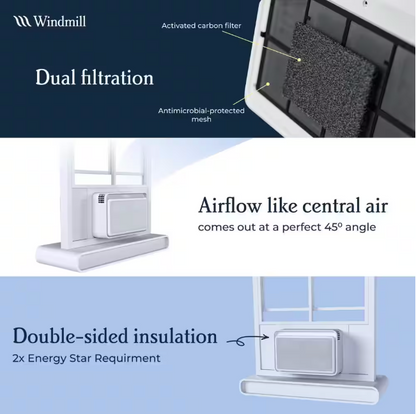 Windmill 6,000 BTU 115-Volts Quiet Smart Window Air Conditioner, Wi-Fi/Remote, #1 Easiest-to-Install, up to 250 sq ft.
