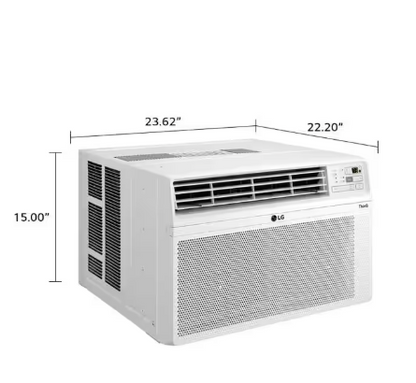 LG 12,000 BTU 115V Window Air Conditioner Cools 550 sq. ft. with Wi-Fi, Remote, Dehumidifier and in White