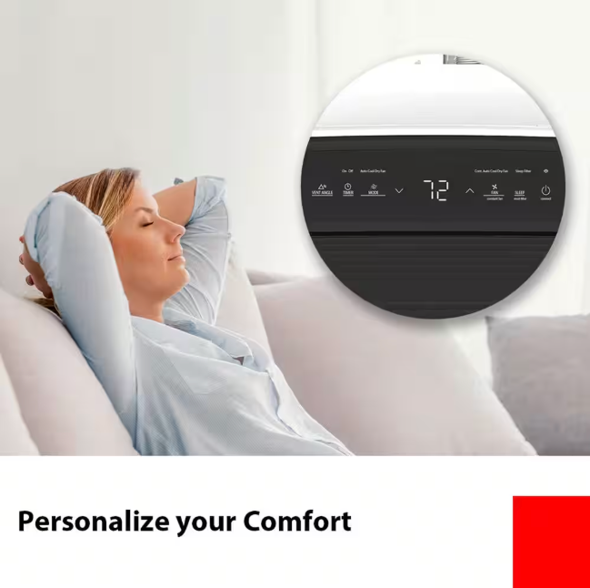 Toshiba 6,000 BTU Portable Air Conditioner Cools 250 Sq. Ft. with Dehumidifier and Remote Control in White