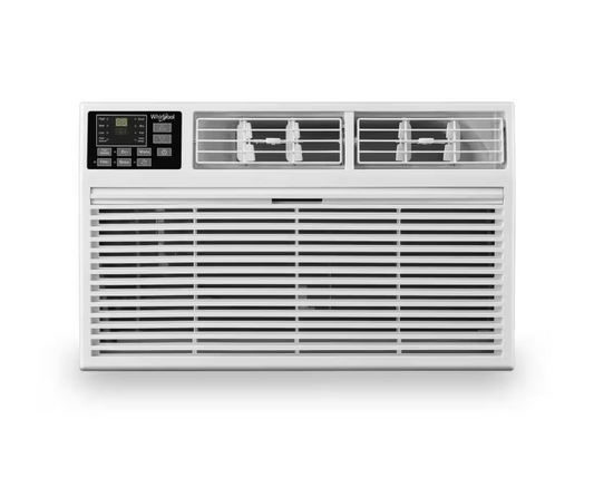 Whirlpool 10,000 BTU 115-Volt Through-the-Wall Air Conditioner Cools 450 Sq. Ft. with Dehumidifier and remote in White