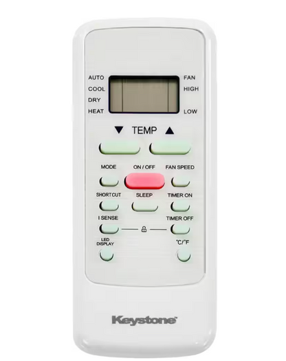 Keystone 14,000 BTU 230V Through-The-Wall AC 10,600 BTU Supplemental Heat Remote Sleep Mode 24H Timer for Rooms up to 700 Sq. Ft