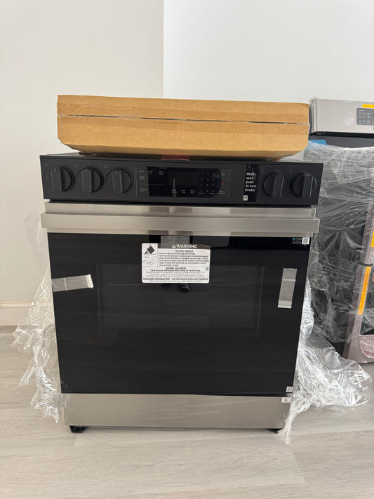Samsung Bespoke 30 in. 6.0 cu. ft. 5 Burner Smart Slide-In Gas Range with Precision Knobs in Stainless Steel