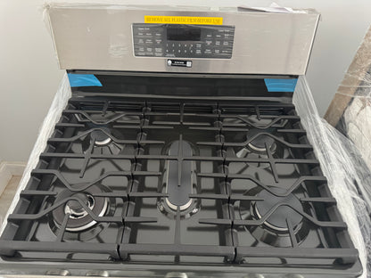 GE 30 in. 6.8 cu. ft. Freestanding Double Oven Gas Range in Stainless Steel with Convection and Air Fry
