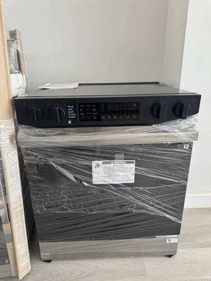 Samsung Bespoke 30 in. 6.3 cu.ft. 5 Burner Element Smart Slide-In Electric Range w/ AirFry & Safety Knobs in Stainless Steel