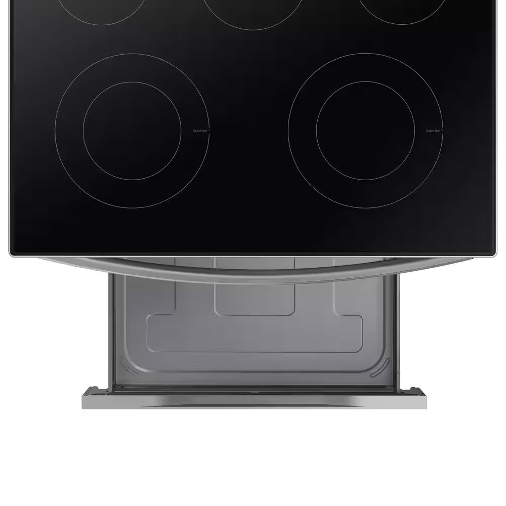 6.3 Cu.Ft. 5 Burner Element Smart Freestanding Electric Range with Rapid Boil and Self Clean in Stainless Steel