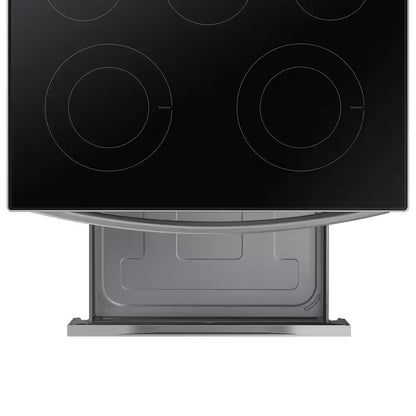 6.3 Cu.Ft. 5 Burner Element Smart Freestanding Electric Range with Rapid Boil and Self Clean in Stainless Steel
