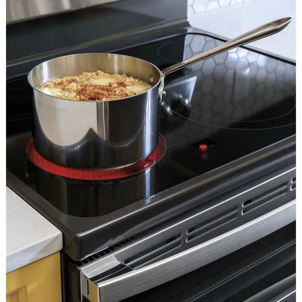 30 In. Burner Element Free-Standing Double Oven Electric Range in Stainless Steel with Convection and Air Fry