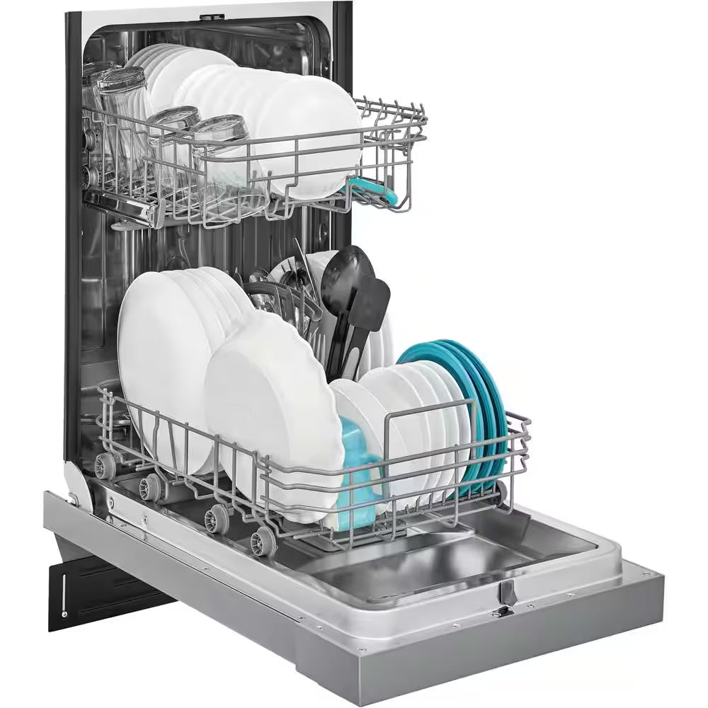 18 In. In. Front Control Built-In Tall Tub Dishwasher in Stainless Steel with 6-Cycles, 52 Dba