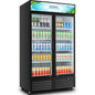 44.5 In. W 34.5 Cu. Ft. Single Zone Commercial Display Fridge with 2 Glass Door Merchandiser Refrigerator in Black