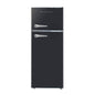 7.5 Cu Ft Mini Refrigerator with Top Freezer and Chrome Handles in Black