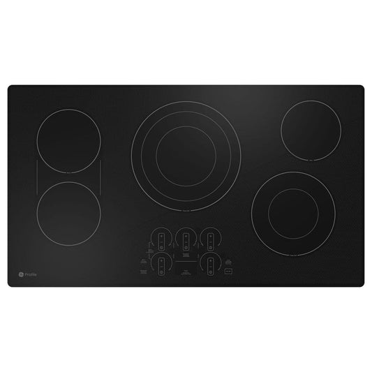 Profile 36 In. 5 Burner Element Smart Radiant Electric Cooktop in Black