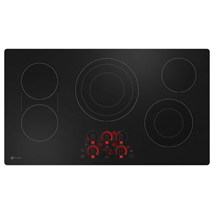 Profile 36 In. 5 Burner Element Smart Radiant Electric Cooktop in Black