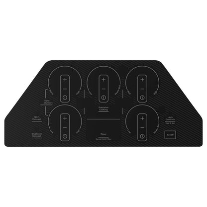 Profile 36 In. 5 Burner Element Smart Radiant Electric Cooktop in Black