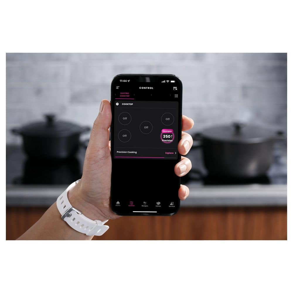 Profile 36 In. 5 Burner Element Smart Smooth Induction Touch Control Cooktop in Black
