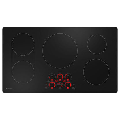 Profile 36 In. 5 Burner Element Smart Smooth Induction Touch Control Cooktop in Black