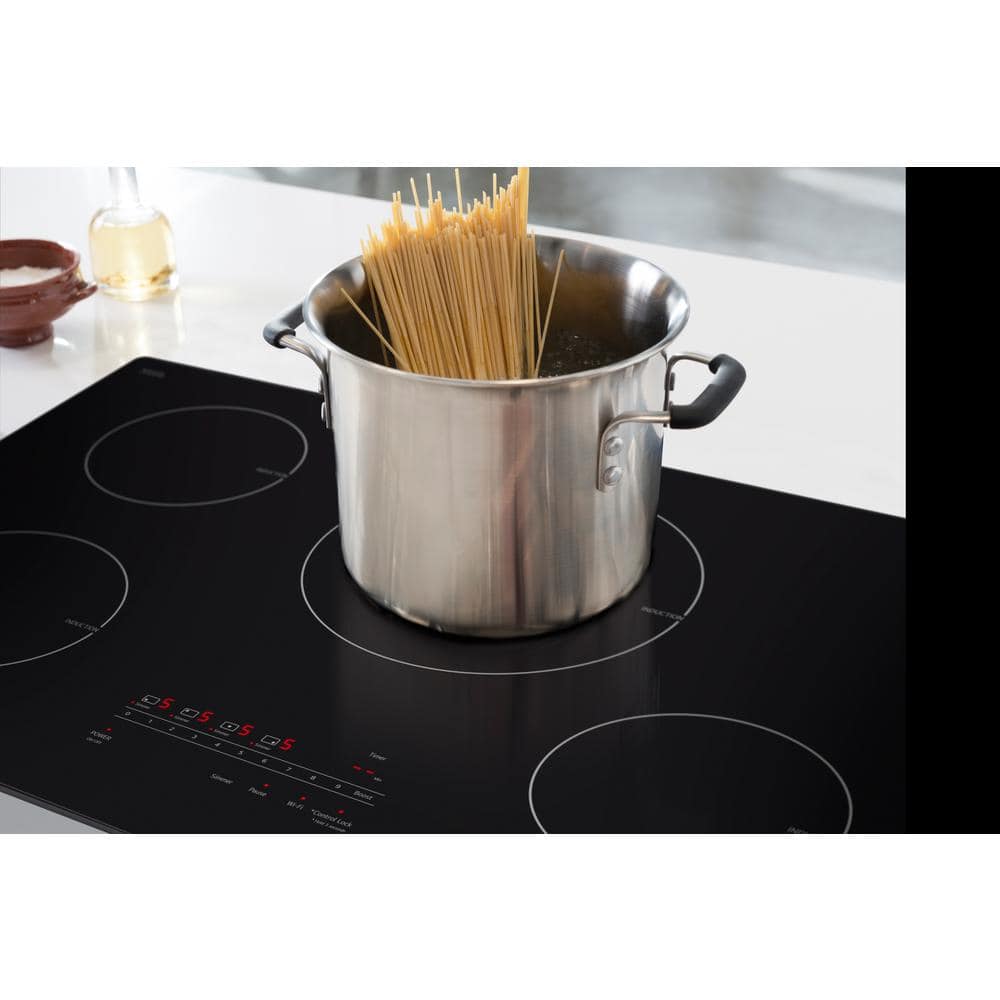 36 In. 5 Burner Element Induction Cooktop in Black with Power Element and Smoothtouch Controls