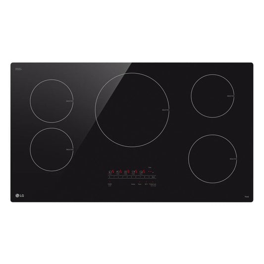 36 In. 5 Burner Element Induction Cooktop in Black with Power Element and Smoothtouch Controls