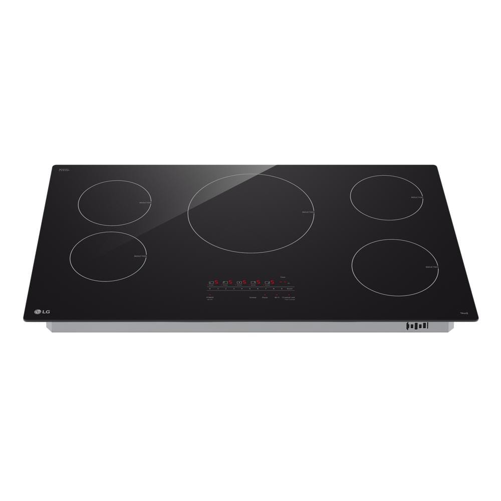 36 In. 5 Burner Element Induction Cooktop in Black with Power Element and Smoothtouch Controls