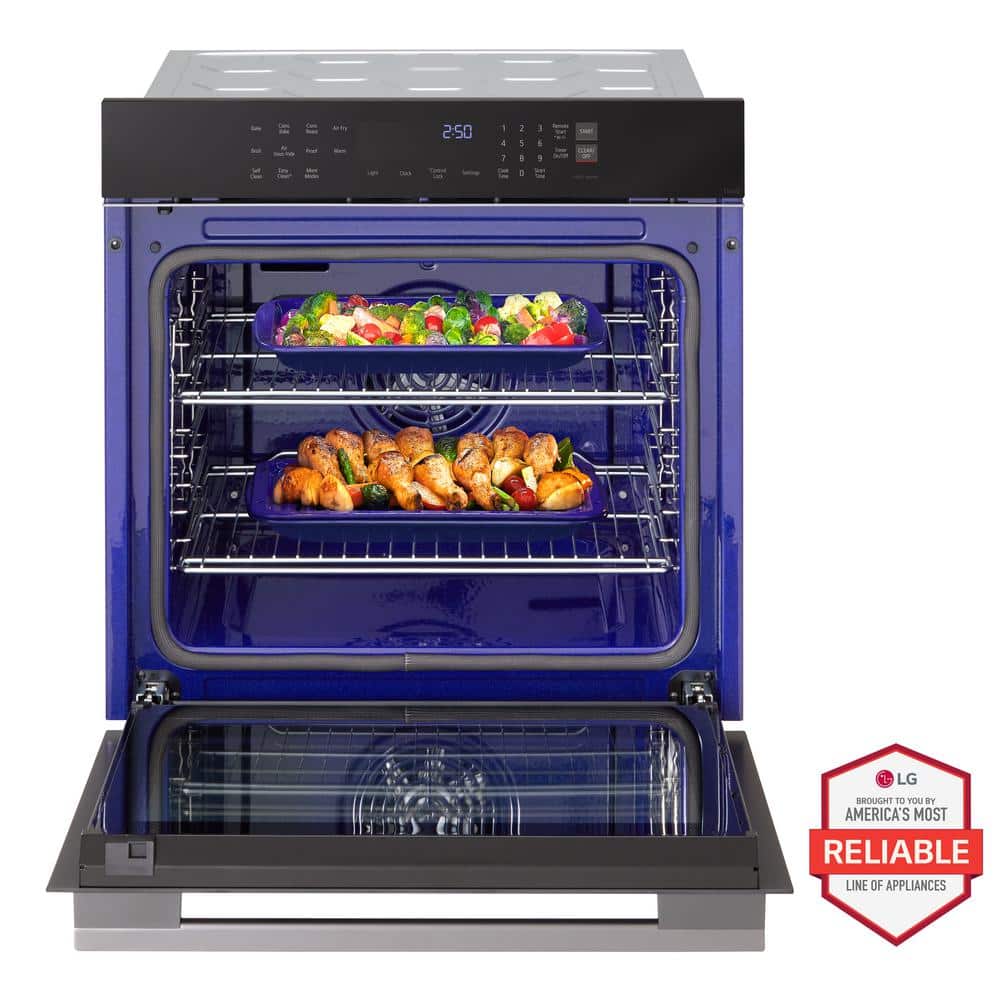 24 In. 3.0 Cu. Ft. Smart Single Electric Wall Oven with Pro Bake Convection, Air Fry and Air Sous Vide in Black