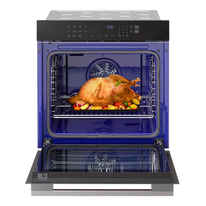 24 In. 3.0 Cu. Ft. Smart Single Electric Wall Oven with Pro Bake Convection, Air Fry and Air Sous Vide in Black