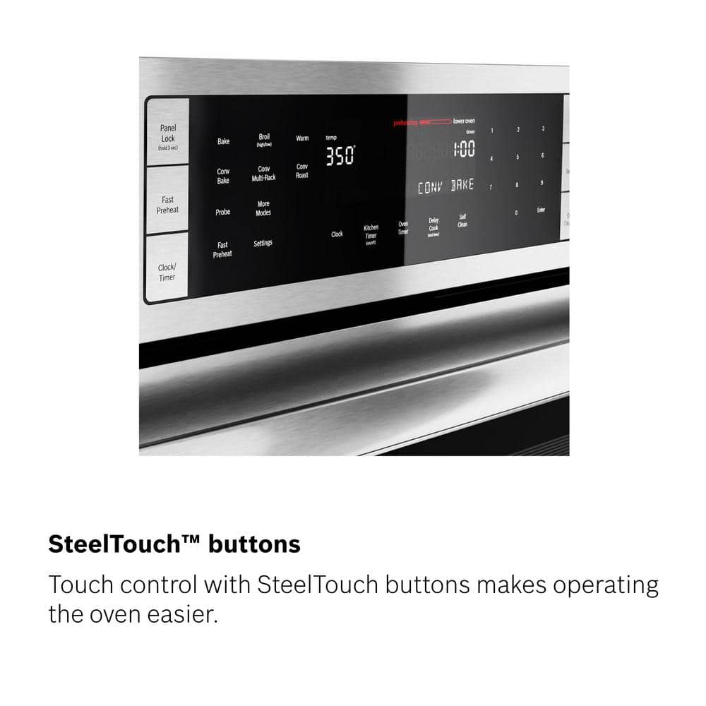 800 Series 30 In. Built-In Smart Combination Electric Convection Wall Oven and Speed Microwave in Black Stainless Steel
