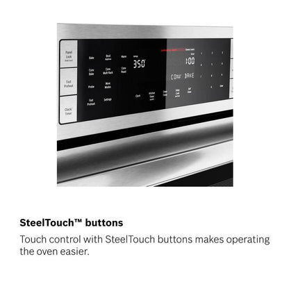 800 Series 30 In. Built-In Smart Combination Electric Convection Wall Oven and Speed Microwave in Black Stainless Steel