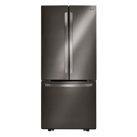 30 In. W 22 Cu. Ft. French Door Refrigerator with Ice Maker in Black Stainless Steel
