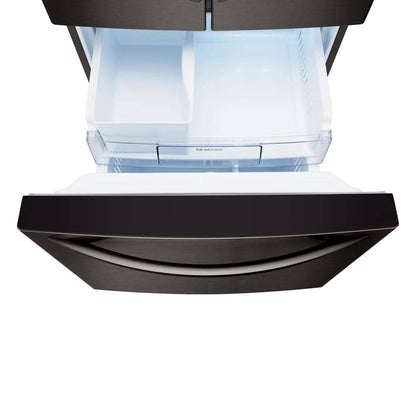 30 In. W 22 Cu. Ft. French Door Refrigerator with Ice Maker in Black Stainless Steel