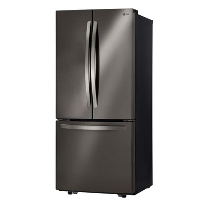30 In. W 22 Cu. Ft. French Door Refrigerator with Ice Maker in Black Stainless Steel