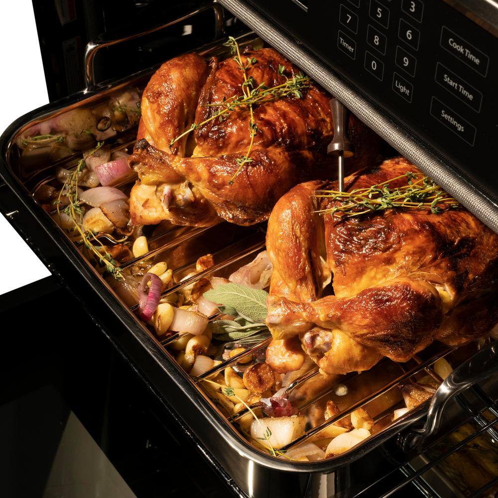 Professional 30 In. Double Electric Wall Oven with True Convection and Self Clean in Black Stainless Steel
