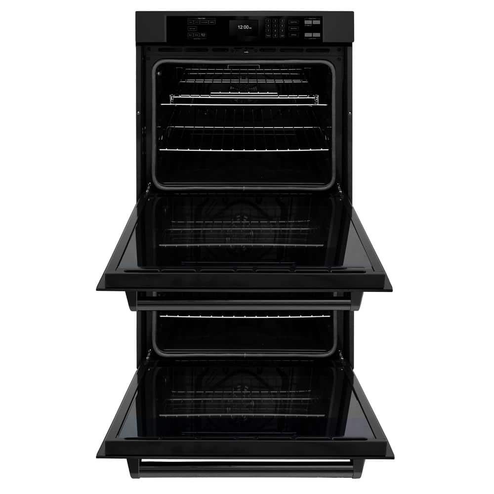 Professional 30 In. Double Electric Wall Oven with True Convection and Self Clean in Black Stainless Steel