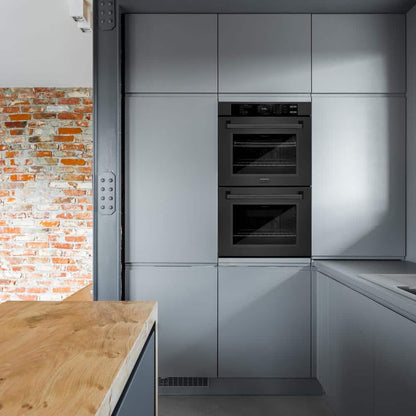 Professional 30 In. Double Electric Wall Oven with True Convection and Self Clean in Black Stainless Steel