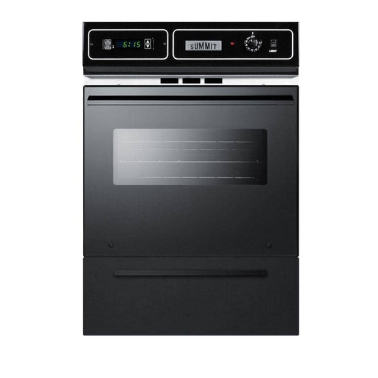 24 In. Single Gas Wall Oven in Black