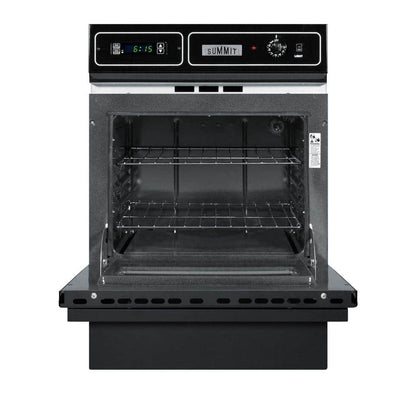 24 In. Single Gas Wall Oven in Black